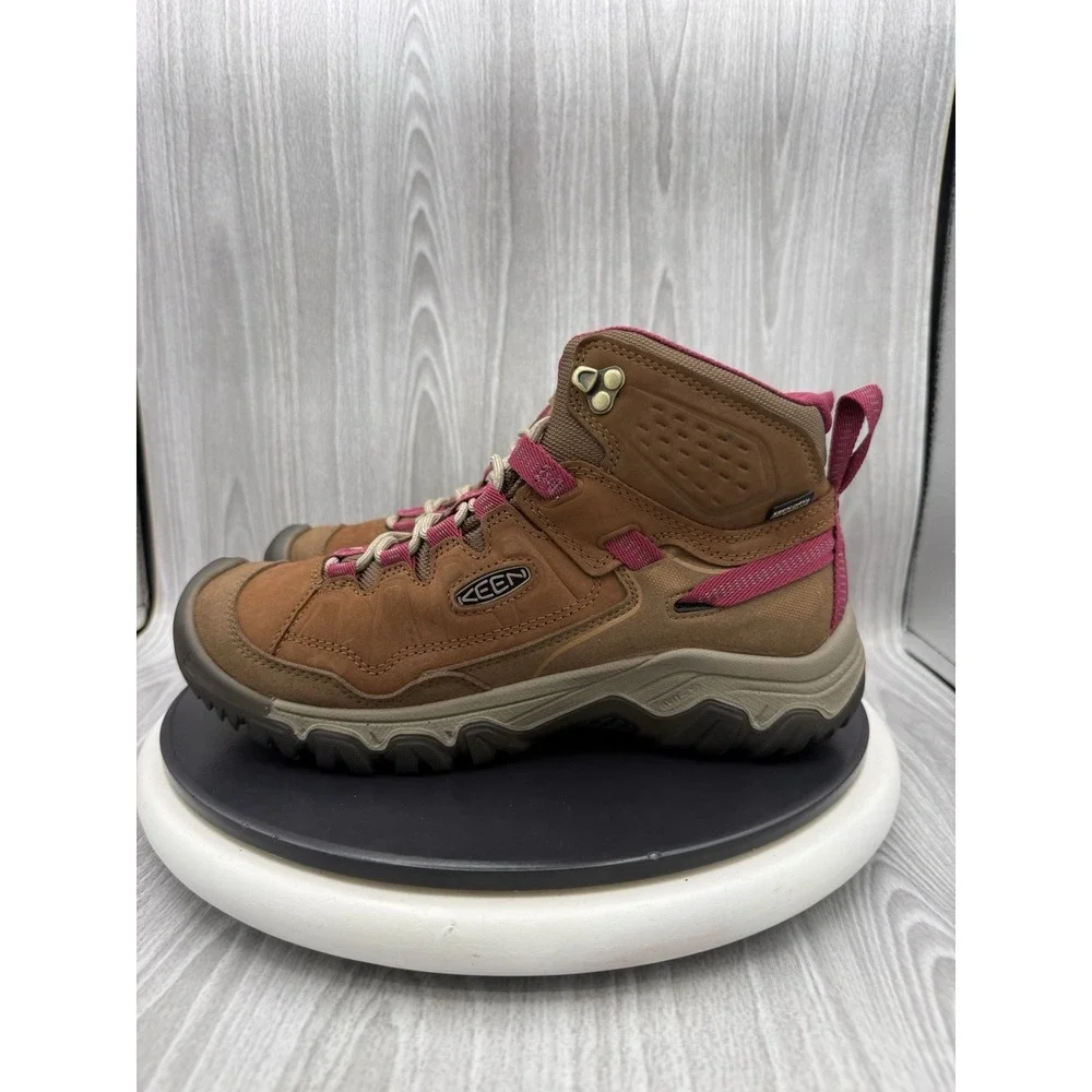 KEEN Targhee IV Mid Womens Size 10 Bison Brown Pink Waterproof Hiking Boots NEW